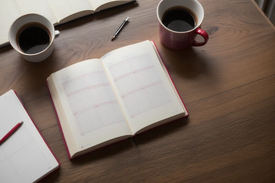 Handwritten lottery frequency charts in a teacher's notebook with red pen marks.