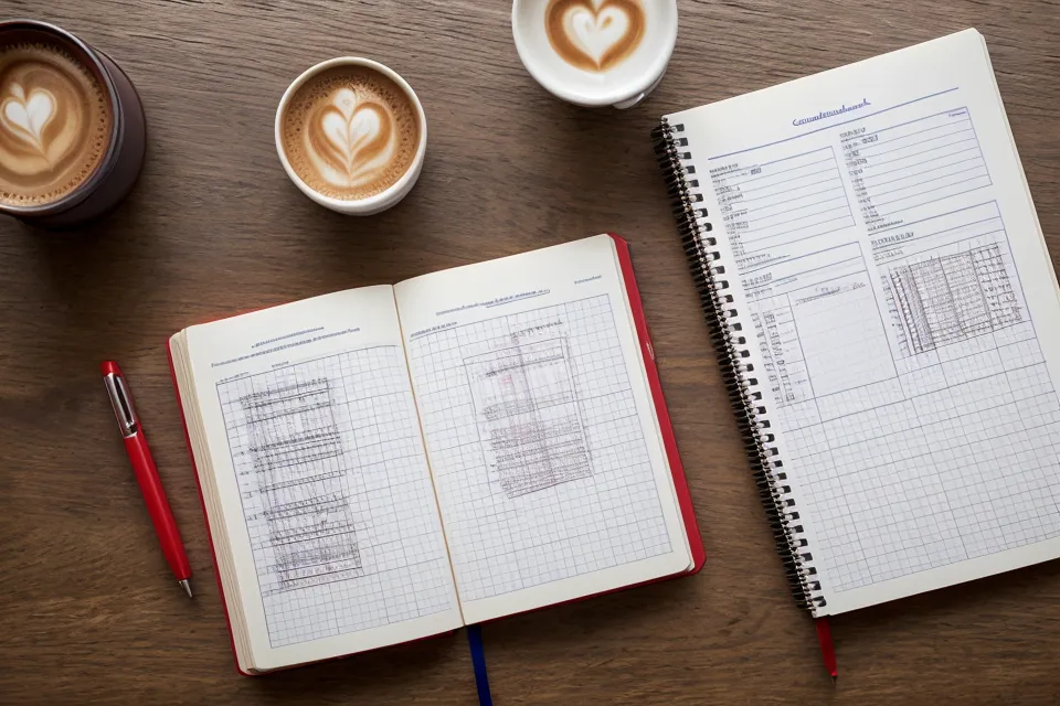A EuroMillions strategy notebook tucked inside a school desk drawer between lessons