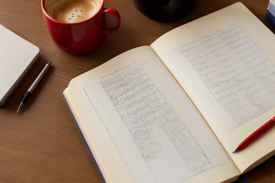 A notebook comparing manual lottery picks against software-generated algorithmic numbers.
