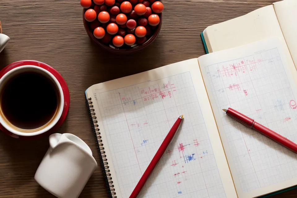 A pen resting on a handwritten grid of numbers 1 to 12 for Lucky Star analysis.