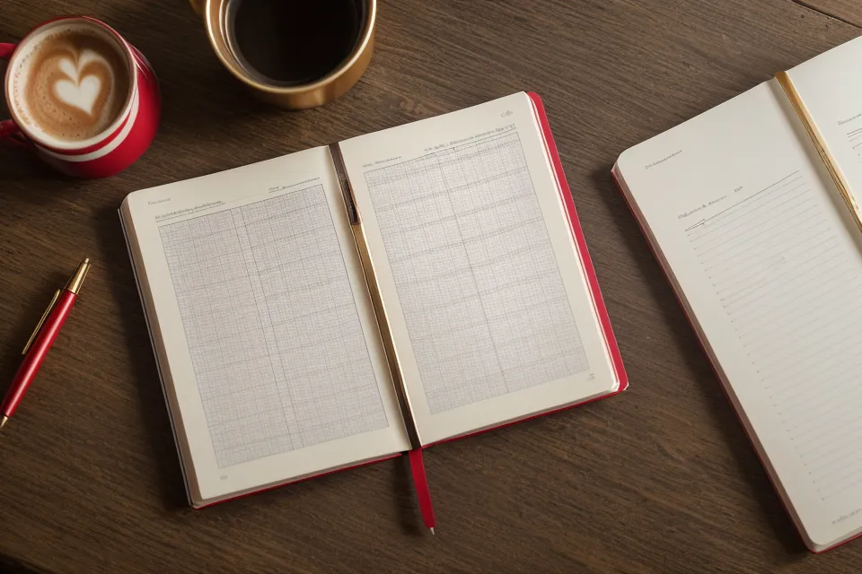 EuroMillions tracking notebook tucked in a desk drawer, evidence of gambling psychology and sunk cost habits