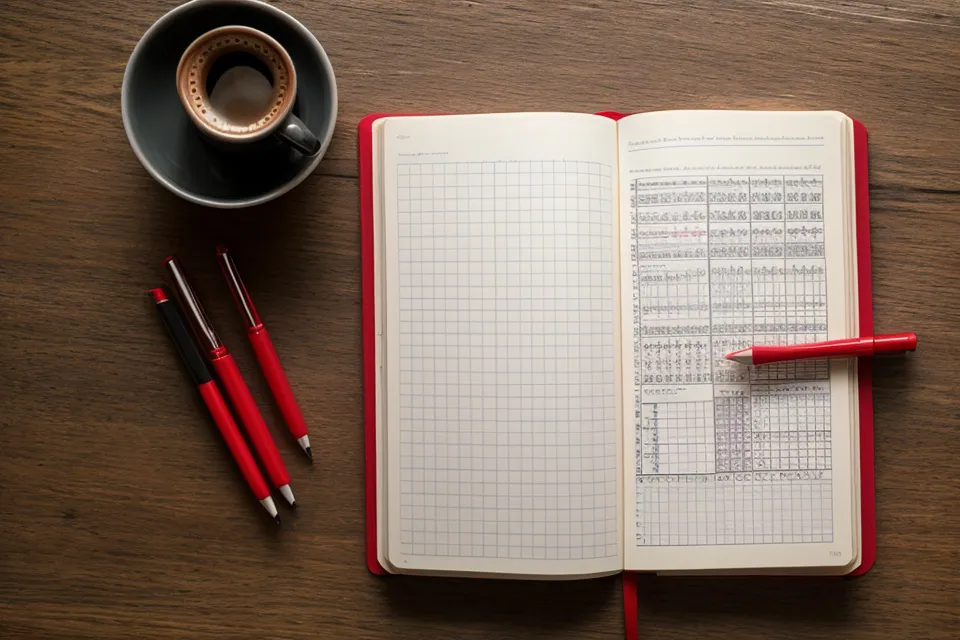 Close-up of a handwritten EuroMillions frequency chart used for lottery-probability number analysis in a maths teacher's notebook