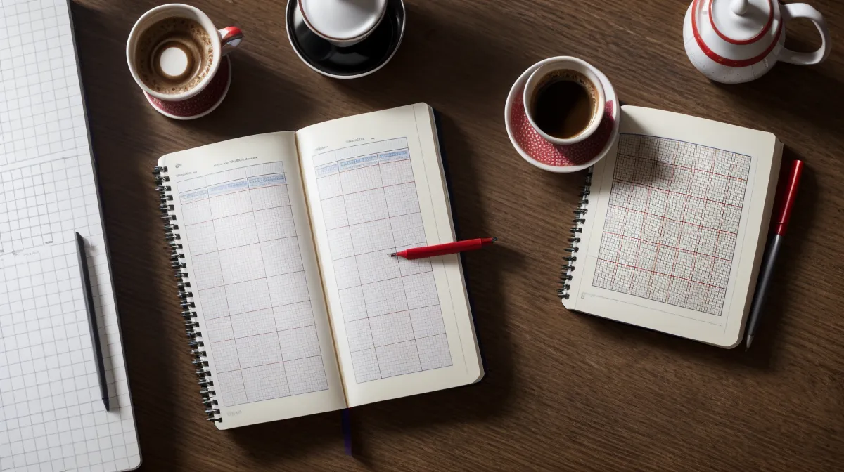 UK EuroMillions lottery analysis notebook beside a laptop running an AI probability tool for weekly data tracking
