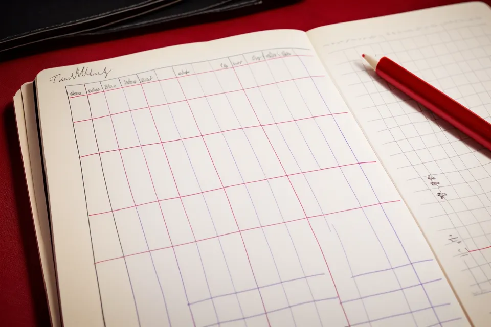 Handwritten EuroMillions frequency chart used to cross-check AI-generated lottery number picks