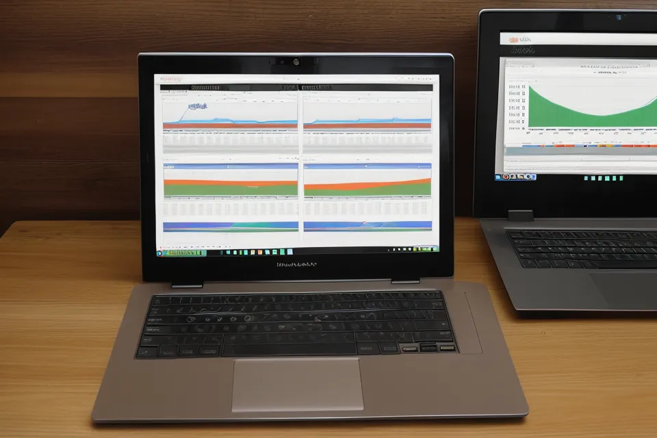 Laptop screen running LottoChamp's AI lottery pattern-detection software beside handwritten frequency notes